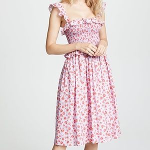 Amanda Uprichard Smocked Midi Dress